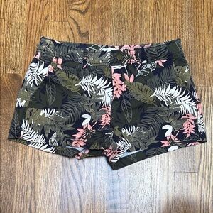 Market & Spruce High Waist Tropical Print Shorts - Pink, Green, Black